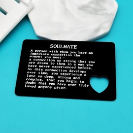 Anniversary Card Gifts for Boyfriend Husband Fiance Engraved Wallet Card for Him Valentines Day Gifts Christmas Birthday Gifts Soulmate Gifts for Him