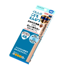 Kumon SE-72 Children's Pencil, 4B, 0.3 x 0.3 x 5.9 inches (0.9 x 0.9 x 15 cm), Wood Grain, Black, Graphite