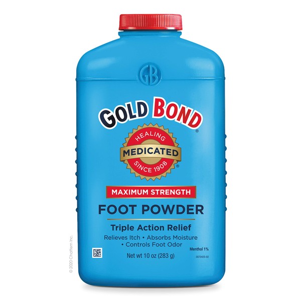 Gold Bond Medicated Foot Powder 10 oz., Maximum Strength Odor Control & Itch Relief