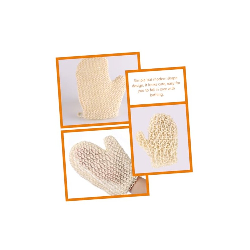 Uds Guantes Ducha Exfoliantes Zacate Sisal Natural Limpieza Profunda Masaje