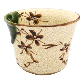 Setoyaki 007-0022 Kato Rokbee Buckwheat Porch, Approx. Diameter 3.5 x Height 2.8 inches (9 x 7 cm), Oribe Flower Ivy, Made in Japan