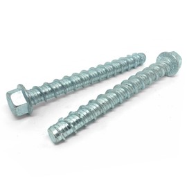 (1 Pieces) 3/4x6" Tapking Heavy Duty Hex Washer Concrete Anchor Screws UNC Coarse Zinc Clear