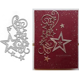 Star Cluster Edge Metal Die Cuts, Merry Christmas Snowflake Stars Border Flower Strip Cutting Dies Cut Stencils for DIY Scrapbooking Album Decorative Embossing Paper Dies Card Making