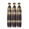 BilltiiWW P1B27 Highlight Blonde Straight Bundles Human Hair Black and
