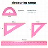 HARFINGTON 4pcs Triangular Ruler Set 30cm Plastic Metric Inch Geometric