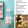 Dremisland Double Circle White Feather Dream Catcher with Mobile LED
