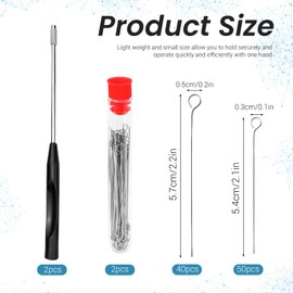 2PCS Reusable Inoculating Loops, Inoculation Loop with 90pcs Replaceable Nichrome Needle Tip, Inoculating Rings and Inoculating Rods for Lab Supplies, Versatile Lab Tools (Black)