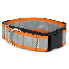 If It Barks - 1.5" Reflective Martingale Collar with Quick Snap Buckle for Dogs - Adjustable - Made in USA - Strong, Durable, and Comfy - Ideal for Training - Fits Most Breeds - Medium, Orange