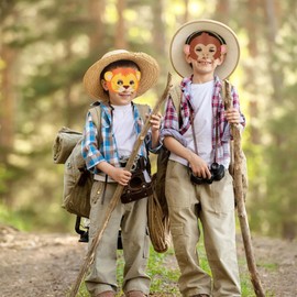 XIABYAYU Animal Masks Children, Pack of 16 Animal Masks for Children, Jungle, Forest Animal Masks, Paper for Jungle Theme Party Accessories, Carnival, Role Play (B)