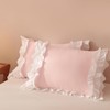 Jolusere Ruffle Comforter Set Queen Pink 3 Pieces Shabby Chic