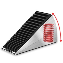 AIMAXINKE Strongest Adjustable Spring Loaded Large Door Stopper - Heavy Duty Tall Door Stop Wedge Door Stoppers for Bottom of Doors,Tall up to 3 in Doorstop Stainless steels Made Suits Any Heavy Gate