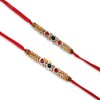 Multi Stone Pack of 2 Indian Rakhi for Raksha Bandhan