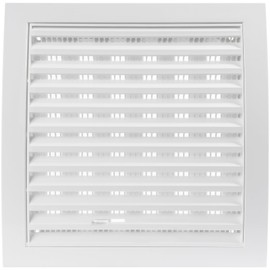 Vent Systems 190 x 190 mm / 7.5 x 7.5 Inch White Square Louvered Air Supply Vent Cover with Slider - Dryer, Air Conditioner Vent Cover, HVAC Exhaust Ventilation Grille for Bathroom, Home, Kitchen