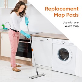 Superio Microfiber Mop Pads, Refill Miracle Mop, Microfiber Mop Replacement Head with Velcro, 16 Inch Mop Refill for Flat, Spray Mop Set -3 Pack- Grey