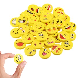 Smiley Face Eraser, Pack of 60 Children's Smiley Erasers, Eraser Set for Children, Emoji Children's Erasers, Mini Erasers, Suitable as a Gift for Children, Suitable for Pencils
