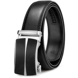 BOSTANTEN Mens Belt Leather Ratchet Belt For Men Dress and Casual with Adjustable Buckle, Trim to Fit