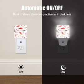 Koi Fish Cherry Blossoms Night Light for Kids,Colorful Koi Carps Pink Flowers Plug in Night Light,Dusk to Dawn Sensor NightLight Plug in for Boys Girls 0.5w Energy Saving Sleep Friendly for Home Decor