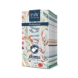 PAW - Airlaid Napkins - Fabric-Like (1/8 Pocket) I Pack of 25 I Ideal for Wedding, Christening, Communion, Birthday I High-Quality Table Decoration Fabric Napkins - Watercolour Flowers I Watercolour