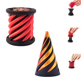Impossible Pyramid Passthrough Sculpture Cone Spiral Cone Fidget Toy Anxiety Relief Spiral Cone Toy Impossible Pyramid Passthrough Sculpture Minis Egyptian Pyramid Exhibition Statue Antique Pack of 2