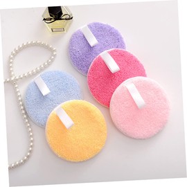 FOMIYES 5pcs Rounded Makeup Remover Pads Soft Washable Cosmetic for Face Cleansing for Foundation and Blusher Removal Colors
