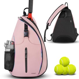 Ytonet Tennis Bag, Tennis Sling Backpack Crossbody Water Resistant for Men Women, Compatible for Pickleball Badminton Rackets