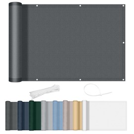 AXT SHADE Balcony Privacy Screen, Weatherproof, 80 x 200 cm, Balcony Cladding, Balcony Cover, Balcony Cover, Opaque Wind Protection and UV Protection with Cable Ties for Balcony Railing, Anthracite