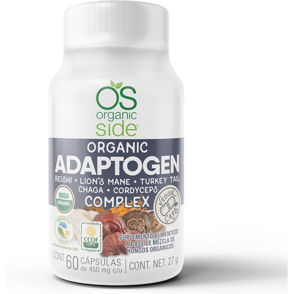 Organicside - Adaptogen Complex 60 Cápsulas - Reishi, Lion's Mane,