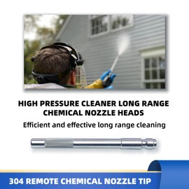 QKWL Powerful Pressure Washer Long - Range Chemical Nozzle Shooter Tip for 1000-6000 Psi Power Washers - Perfect with Ladder Saver. 1/4’’ Quick Connect for Effortless Attachment