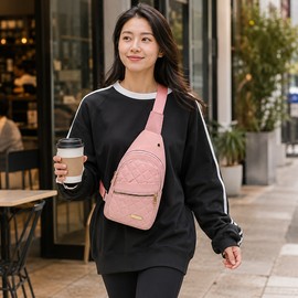 Water-Resistant Sling Chest Bag for Women & Men – Lightweight Crossbody Shoulder Bag with 3 Front Pockets for Travel & Daily Use