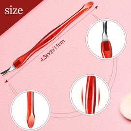30 Pieces Nail Cuticle Knife Cuticle Trimmer Remover Pusher Stainless Steel Dead Skin Callus Removal Fork with Plastic Handle 4 Inch Nail Art Tool Nail Cleaner Tool for Fingernail and Toenail