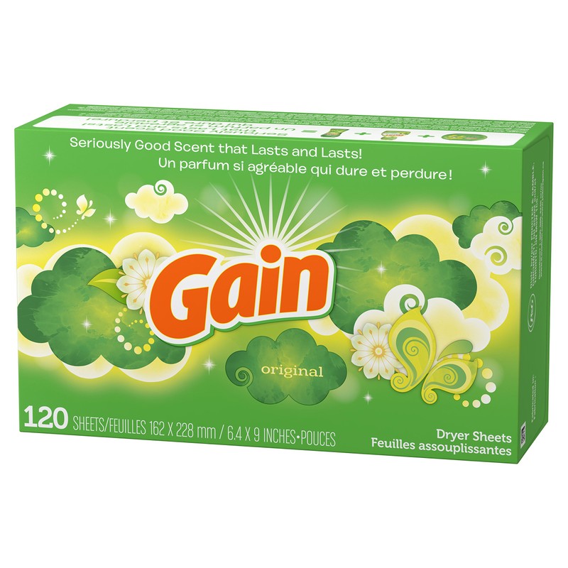 Gain Fabric Softener Dryer Sheets, Original, 120 Count