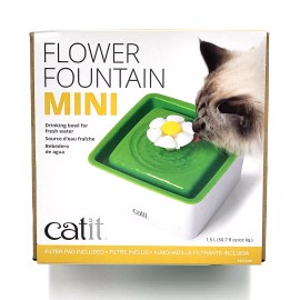 Catit Mini Flower Fountain Automatic Filtering Cat Water Bowl 1.5 Liter 7x3"
