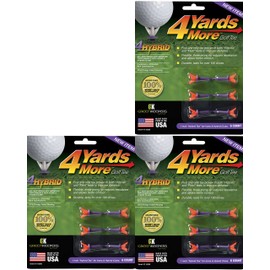 4 Yards More Golf Tees 1" - Purple - 3 Packs of 6 Tees - (11922)