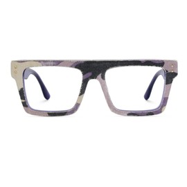 Zeelool Classic Oversized Aviator Eyeglasses Fashion Clear Glasses for Men with Non-prescription Lens Killian ZJGA358799-02 Purple