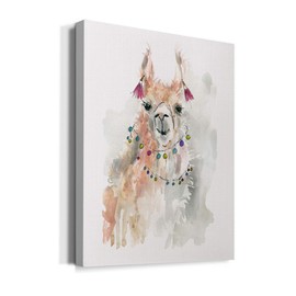 Renditions Gallery Llama Drama I Wall Art, Premium Gallery Wrapped Canvas Decor, Ready to Hang, 12 in H x 8 in W, Made in America Print