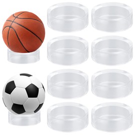 GORGECRAFT Pack of 12 Round Acrylic Stands Transparent Plastic Base Disc Column Buffet Jewellery Ring Ball Shelf Stand with Hollow Base for Jewellery Balls Food Table Display