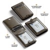 VULKIT Badge Holder Wallet with Retractable Clip, Leather Bifold Double