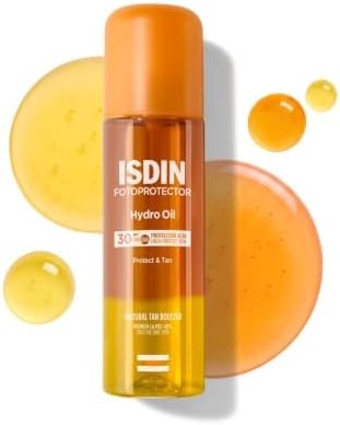 ISDIN Fotoprotector HydroOil SPF 30 - Protector solar corporal bifásico que protege y broncea la piel, 200 ml
