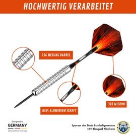 Champify® Meteor Brass Darts Set 23 g with Steel Tip | 3 Darts with 6 Shafts & Flights | Includes Other Accessories | Darts with Steel Tips