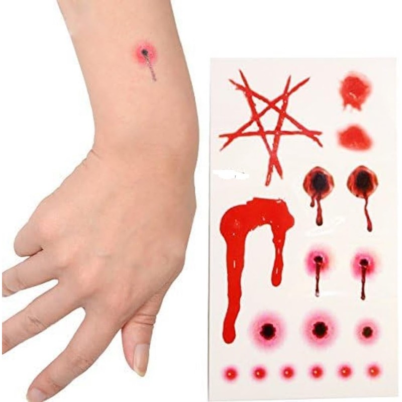 Blood Seal Bloody Tattoo Sticker Costume Cosplay