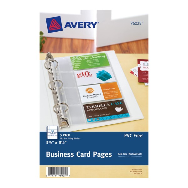 Avery Mini Business Card Pages, Clear, 5.5 x 8.5 inches,