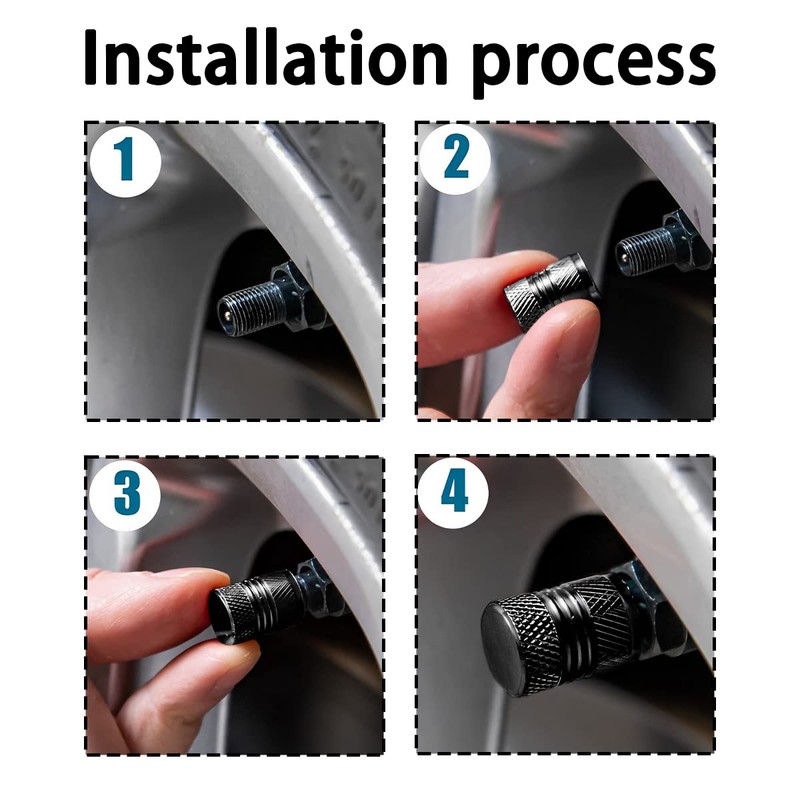 12PCS Car Tire Valve Stem Caps, Aluminum Alloy Auto Wheel