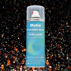 Matio Matio Craft Glitter Spray, 5.3oz/150g Iridescent Ultra Fine Spray Glitter for Crafts, 1/128" Glitter Dust Spray Glitter Sealer Coating for Craft Projects, Glitter Flowers, Scrapbooking Card Decoration