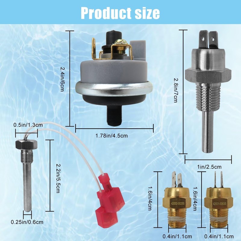 lingsee Pool Heater Repair Kit Includes Stack Flue Sensor, Thermistor