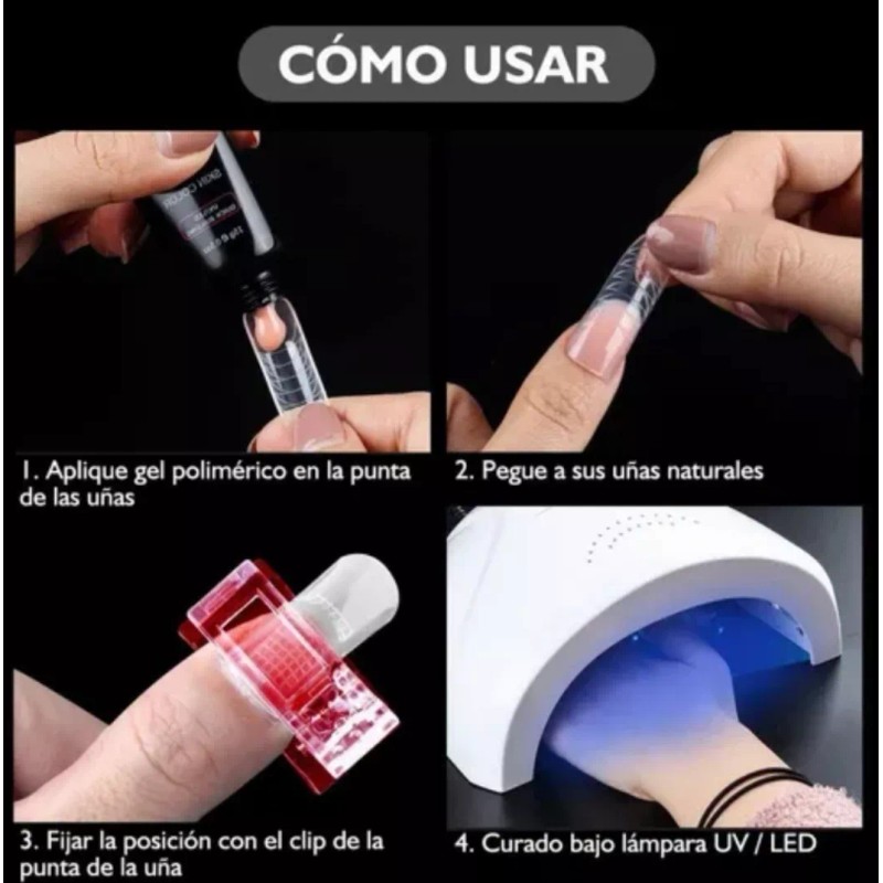 Nail Art 10 Pinzas Clip Para Polygel Acrygel De Uñas