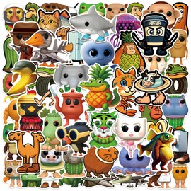50Pcs Italian Brainrot Animals Stickers, Italian Brainrot Meme Stickers for Water Bottles, Funny Cartoon Sticker Pack Waterproof Vinyl for Laptop Phone Party Favors Decals