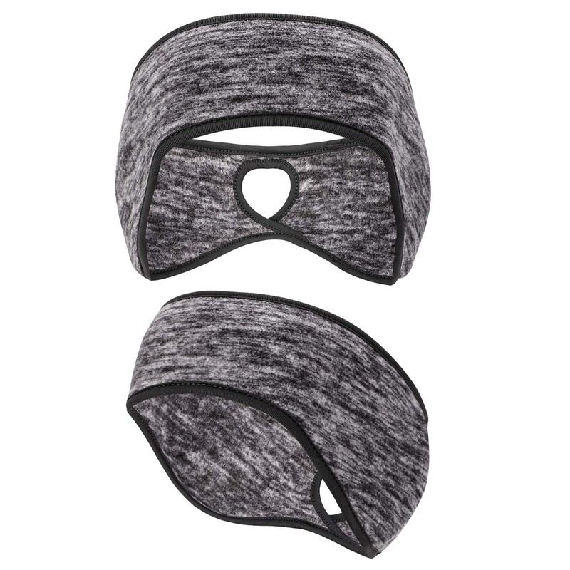 QKURT 2PCS Fleece Ponytail Headband, Lightweight Winter Headband Ear Muff