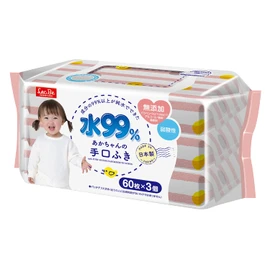 Pure Water Baby Care, Lec 99% Pure Water, Mesh Sheet, 60 Sheets x 3 Pieces (180 Sheets), Weak Acid, Made in Japan