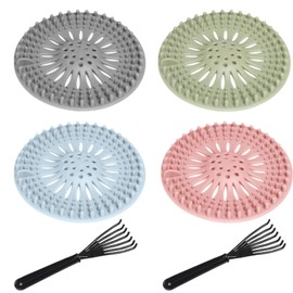 VEGCOO 4 Pieces Hair Filter Shower Hair Filter Shower Hair Filter Bathtub Bathroom Bath Kitchen Cleaning Hair
