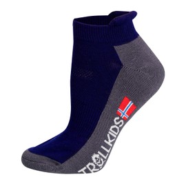 Trollkids Children's Low Hiking Socks Trekking Socks, Navy/Orange
